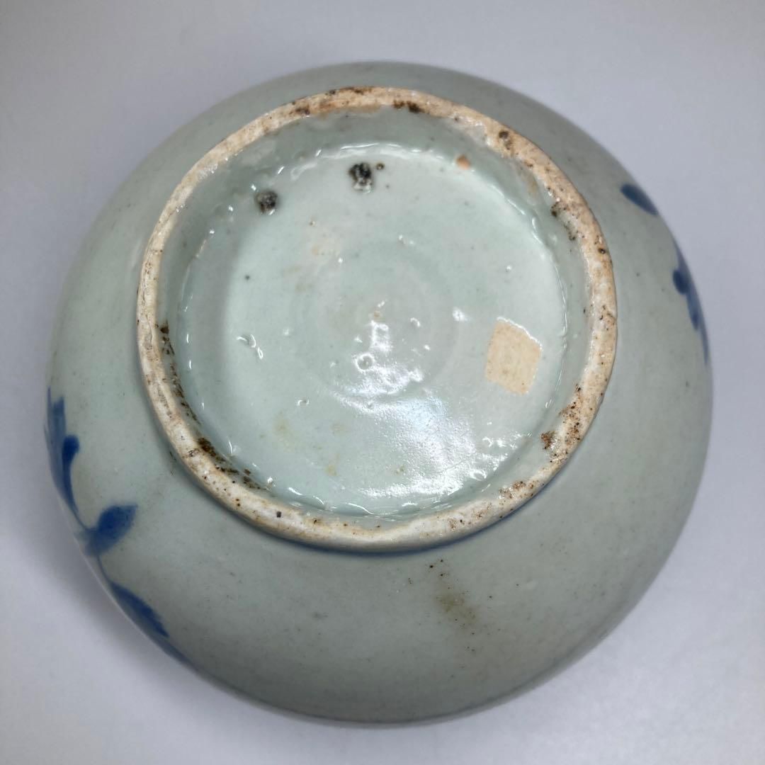 李朝　上手　染付　丸壺　箱付　高さ9.7㎝　トトチ　東な6-1228☆2F 李朝 上手 染付 丸壺 箱付 高さ9.7㎝ トトチ 東な6-1228☆2F