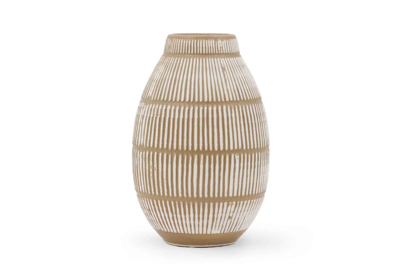 デボス模様のナチュラルなフラワーベース/花瓶 Aiva 高さ24cm/15x82058234