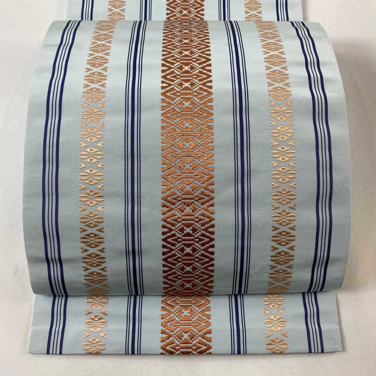 名古屋帯 美品 逸品 落款 八寸名古屋帯 博多織 小川善三郎 間道 独鈷柄
