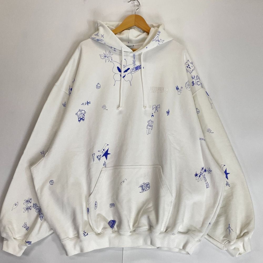 Vetements ヴェトモン 【美品/23年製】UE54HD480W WHITE SCRIBBLED 総