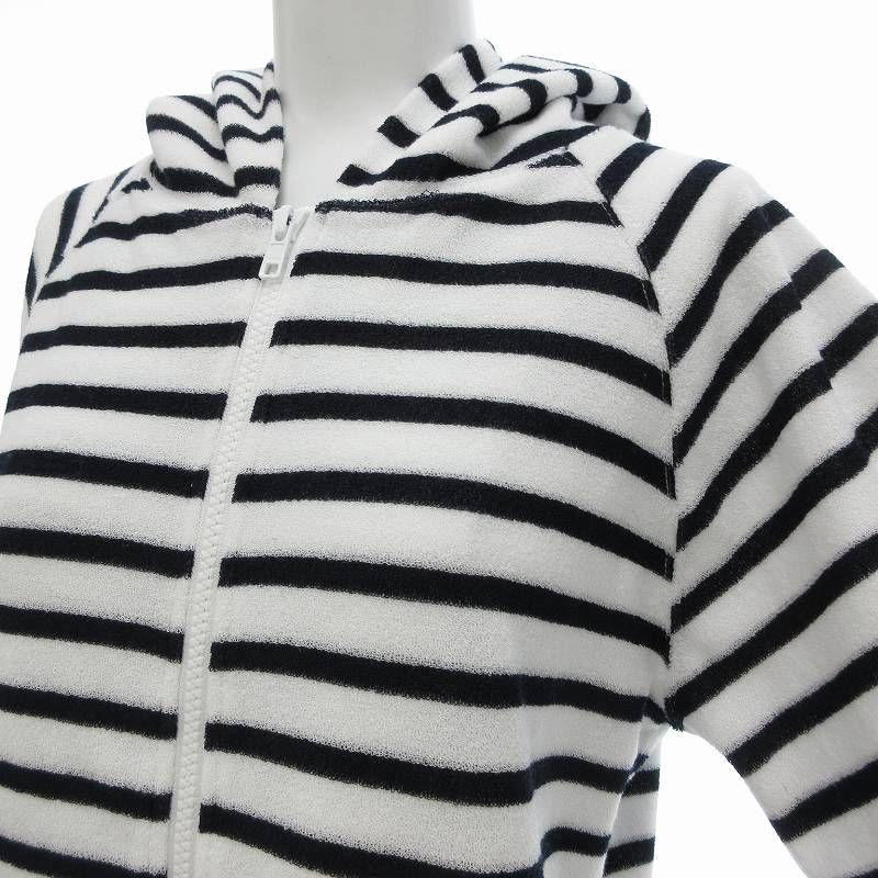 マッキントッシュフィロソフィー MACKINTOSH PHILOSOPHY タグ付き パーカー ジップアップ ボーダー 36 ホワイト ダークネイビー /UO