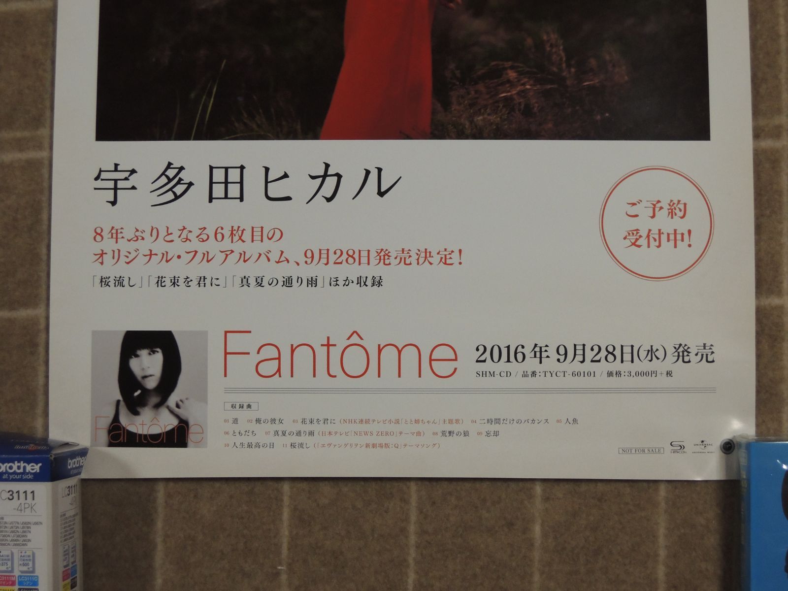 宇多田ヒカル Fantome 予約特典 赤ドレス B2サイズ ポスター ファン