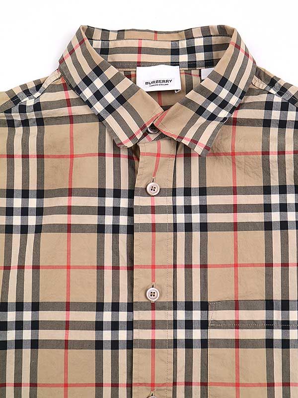 BURBERRY バーバリー バックロゴ ノバチェックシャツ ベージュ サイズ  