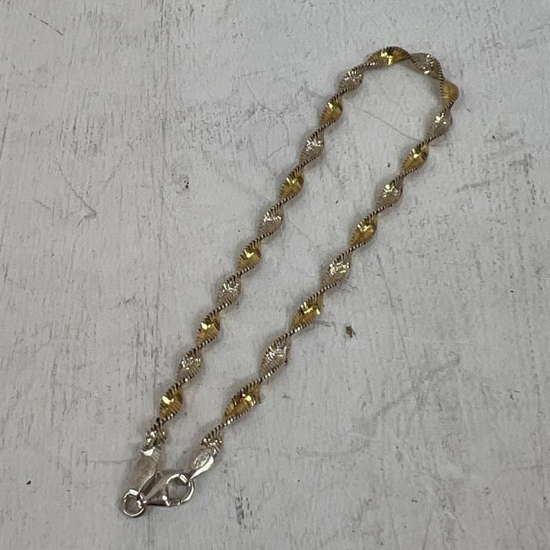 古着 アクセサリー ブレスレット バングル コンビ カラー ツイスト チェーンブレスレット SILVER シルバー 925