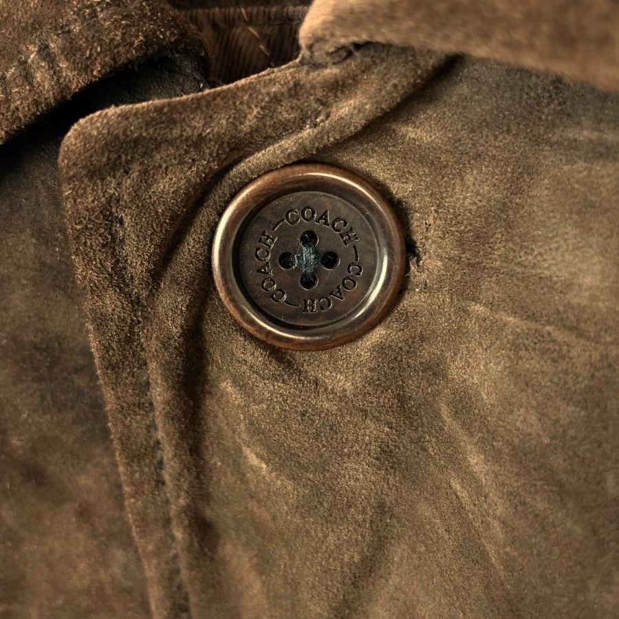 コーチCoachロング丈本革リアルレザージャケットスエードレザーコート