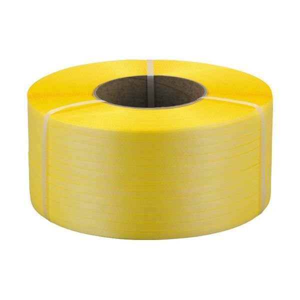 まとめ TANOSEE PPバンド 自動梱包機用15mm×3000m 黄 1巻 ×3セット