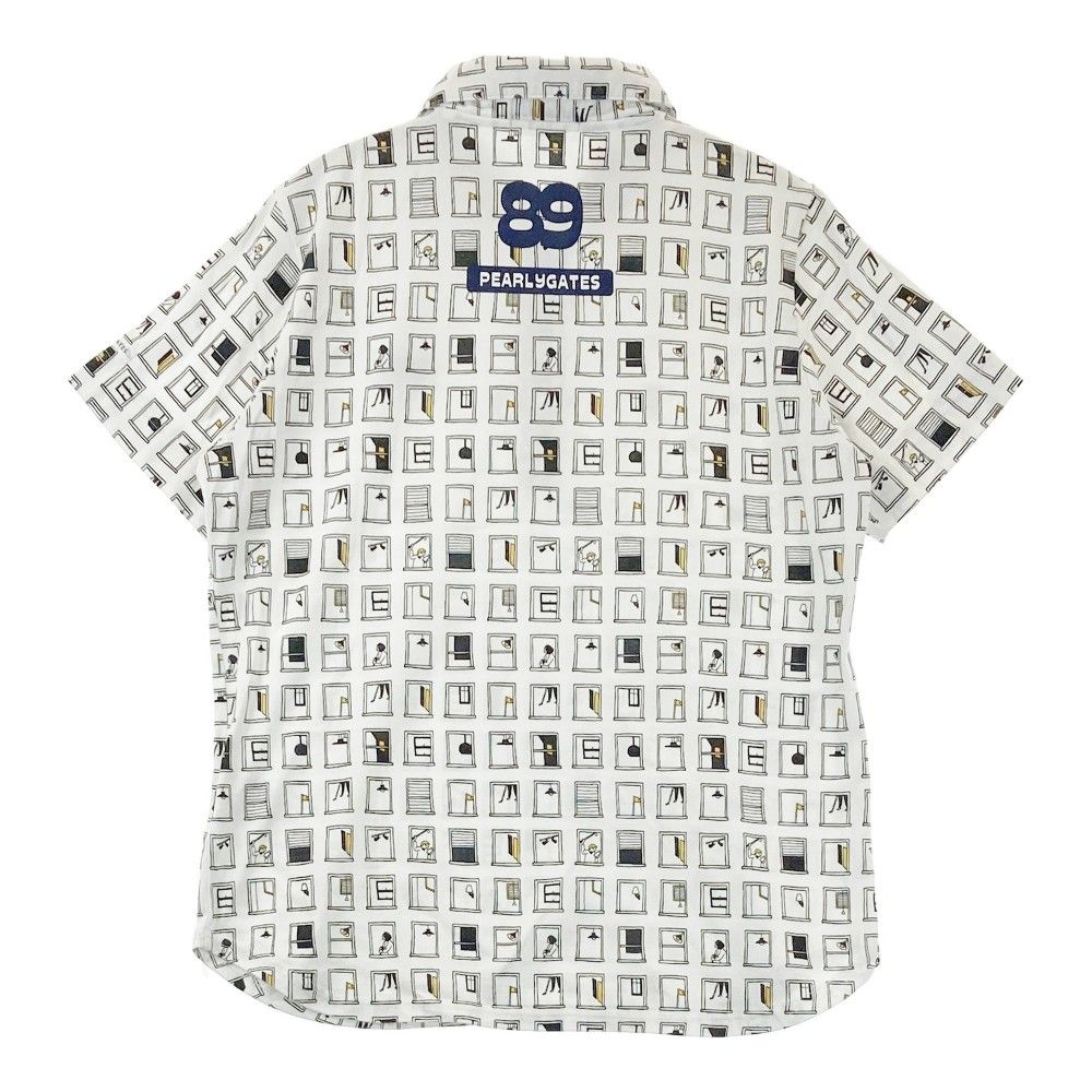 サイズ：1 PEARLY GATES パーリーゲイツ 半袖ポロシャツ 総柄 ホワイト