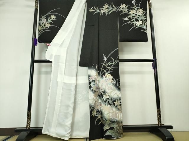 平和屋本店□極上 創業200年・7代目永治屋清左衛門 訪問着 お召地 草花