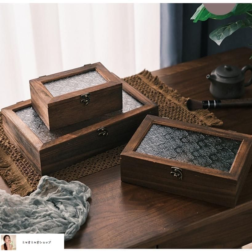 週末セール アンティーク ウッド アクセサリーボックス 昭和 昭和レトロ ジュエリーボックス 木製 アクセサリーケース｜Yahoo