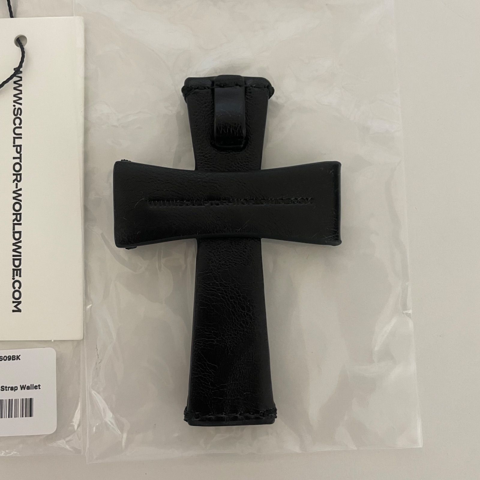 正規品【 SCULPTOR 】Cross Leather Strap Wallet Black / Ivory
