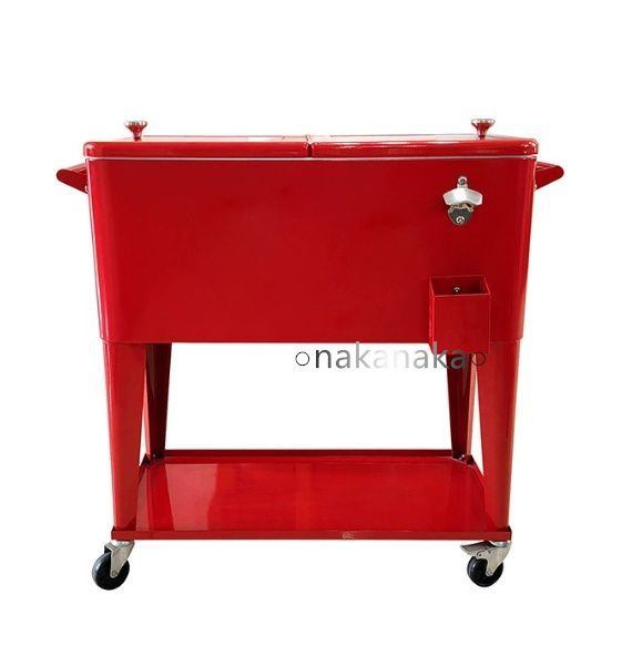 コカ コーラレトロ戸外保温携行式軽量大容量75L冷蔵庫出店氷桶キャンピングカート