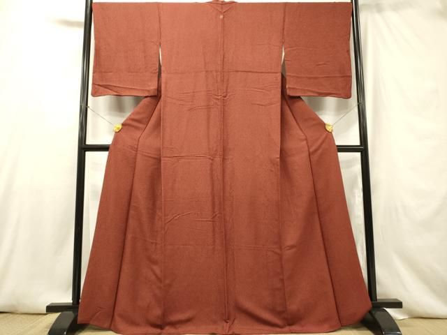 平和屋着物■上質な色無地　本草木染　長春色　逸品　未使用　DAAI4090yyy 平和屋着物□上質な色無地 黄金色 笹竹地紋 さが美扱い 正絹 逸品