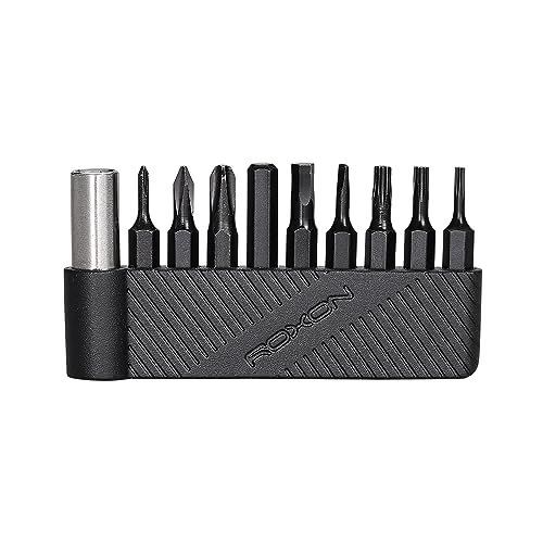 ROXON 9 個ビットグループとマグネット拡張ホルダー付きで、ROXON KS2、H1、S802S、M2、M3 のビットに適合します。異なるサイズのドライバー T8 T6T10 PH0 PH2