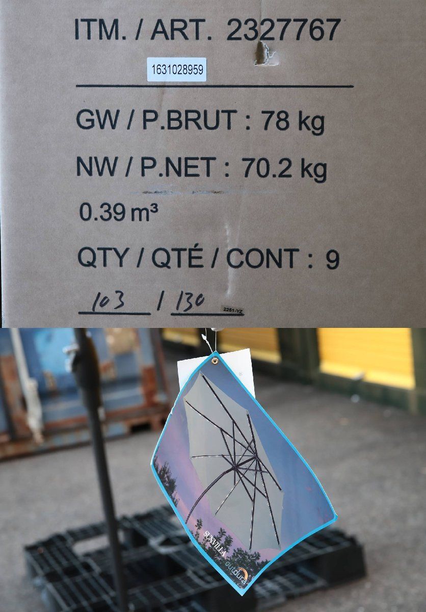 送料無料】展示品 10フィート LEDライト付 マーケットアンブレラ