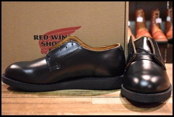 8D 24年 レッドウィング 101 ポストマン シューズ 黒 ブラック シャパラル 短靴 レースアップ ブーツ redwing HOPESMORE FF048