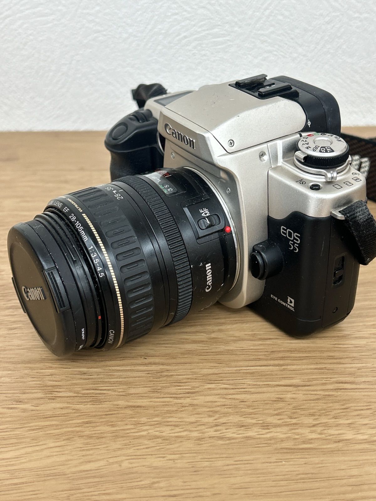 Canon EOS 7＋55 EF 28-105mm レンズ　フィルムカメラ ☆【通電未確認】Canon EOS 55フィルムカメラ ズームレンズ28