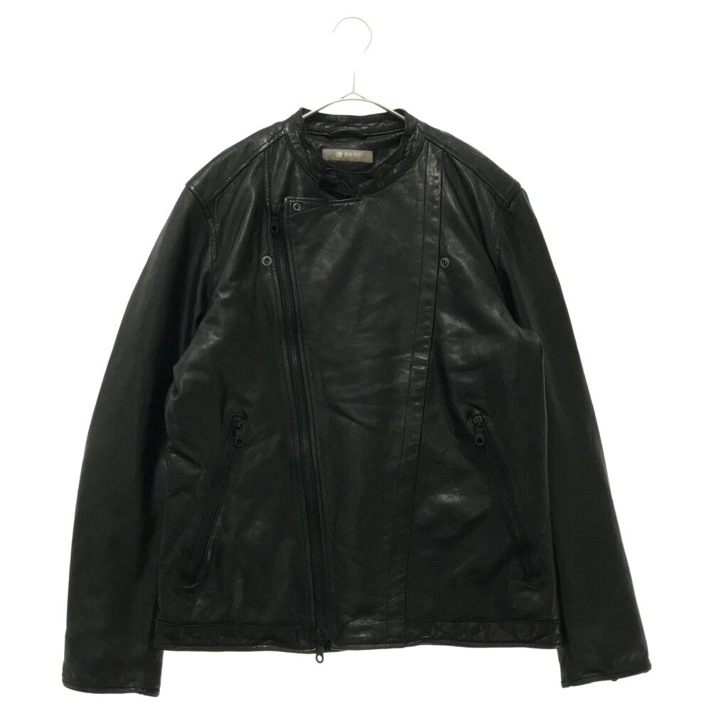 NANO UNIVERSE ラムレザー セミダブルライダースジャケット 羊革