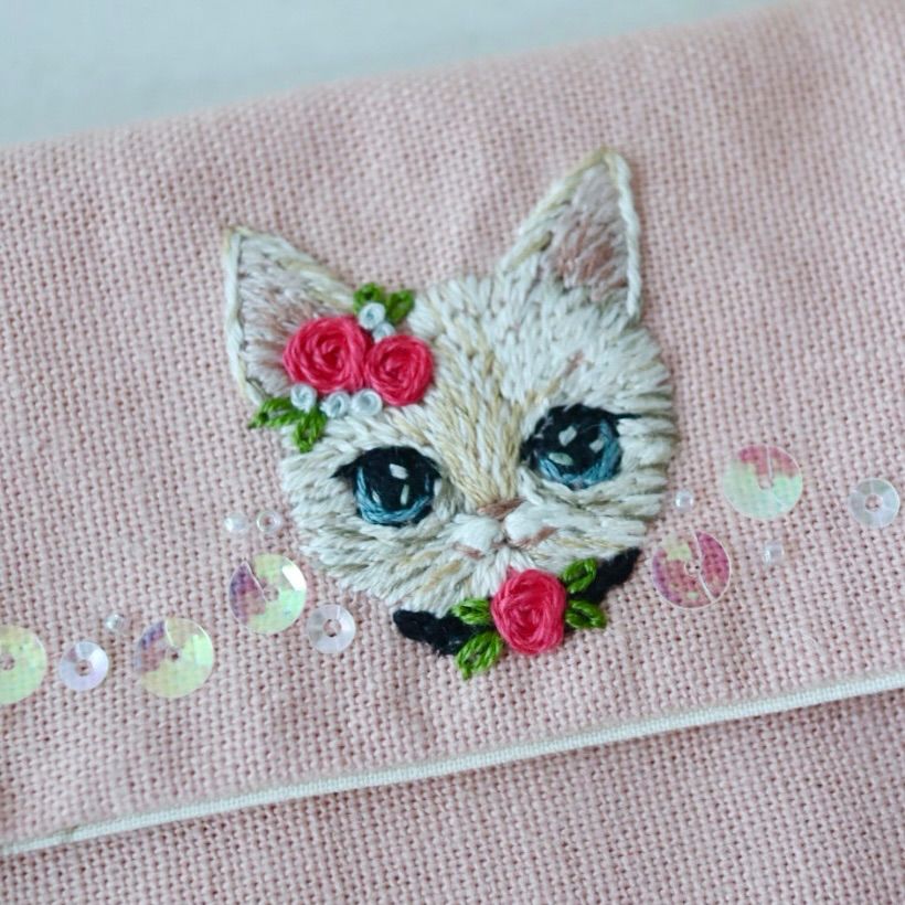 猫ちゃんアート 猫ちゃん刺繍 ハンドメイド グレーの可愛い子たちが完成しました🐱 #猫 #ねこ #ハンドメイド