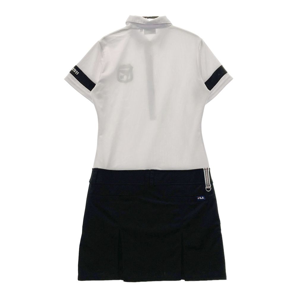 L FILA GOLF フィラゴルフ 半袖ワンピース ｌサイズ FILA GOLF フィラゴルフ ハーフジップ半袖ワンピース ストライプ
