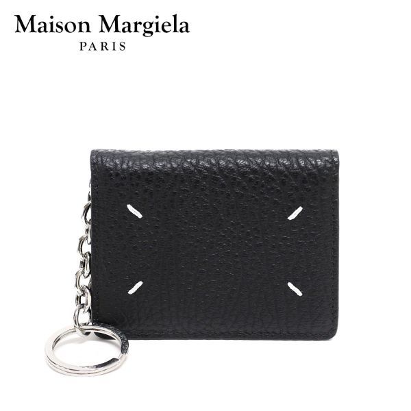 24 AWモデルメゾン マルジェラ Maison Margiela ユニセックス 4ステッチ キーリング カードケース ブラック P 4455 T 8013 2025 25 AW goods