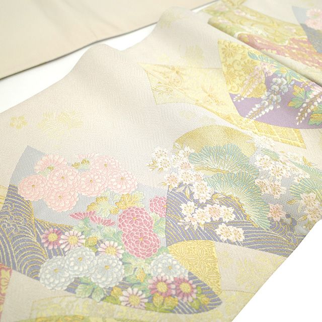 新古品】 袋帯 未使用 フォーマル 正絹 金銀糸 京都 西陣 ホワイト