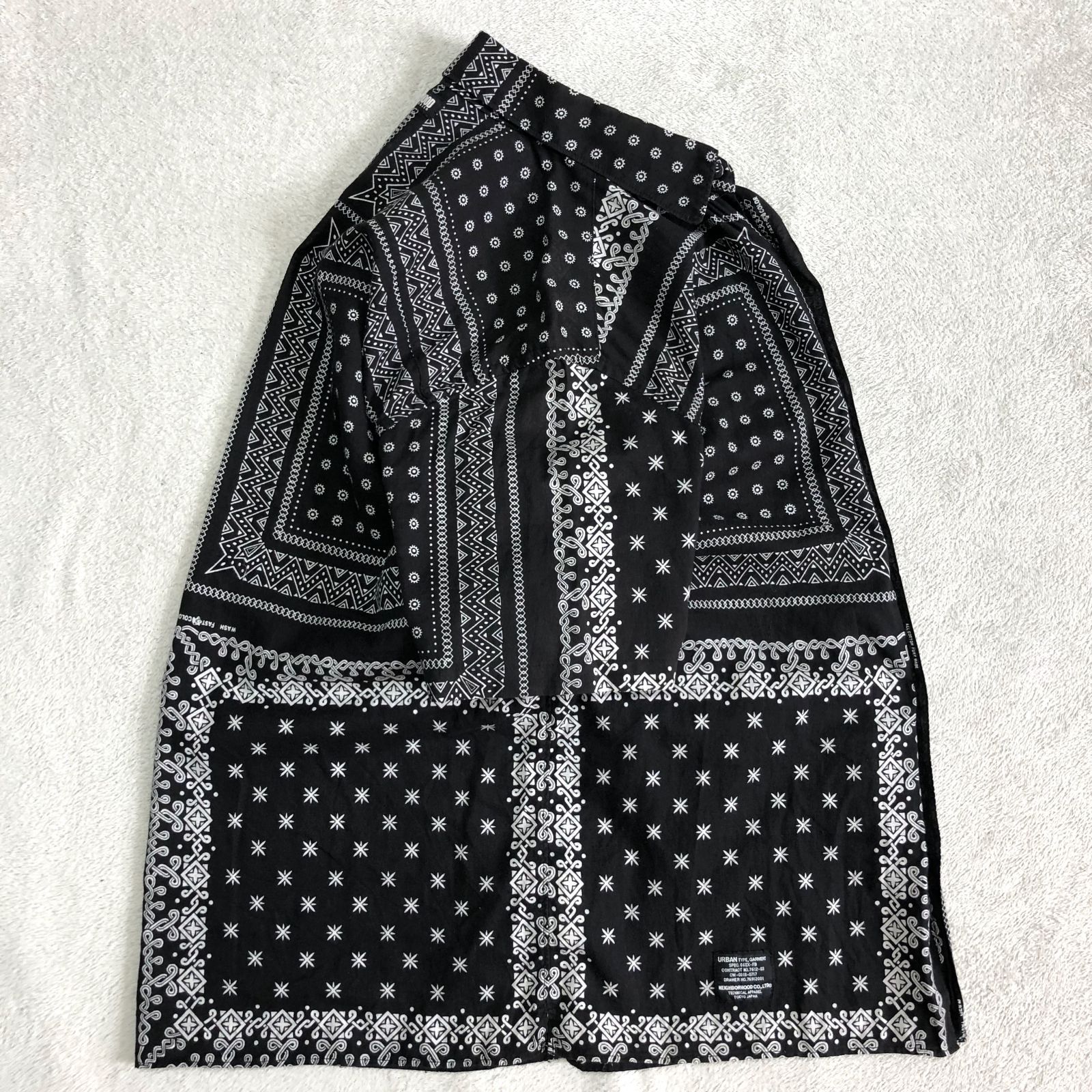 NEIGHBORHOOD BANDANA PATTERN PLAIN SHIRT クリーニング済