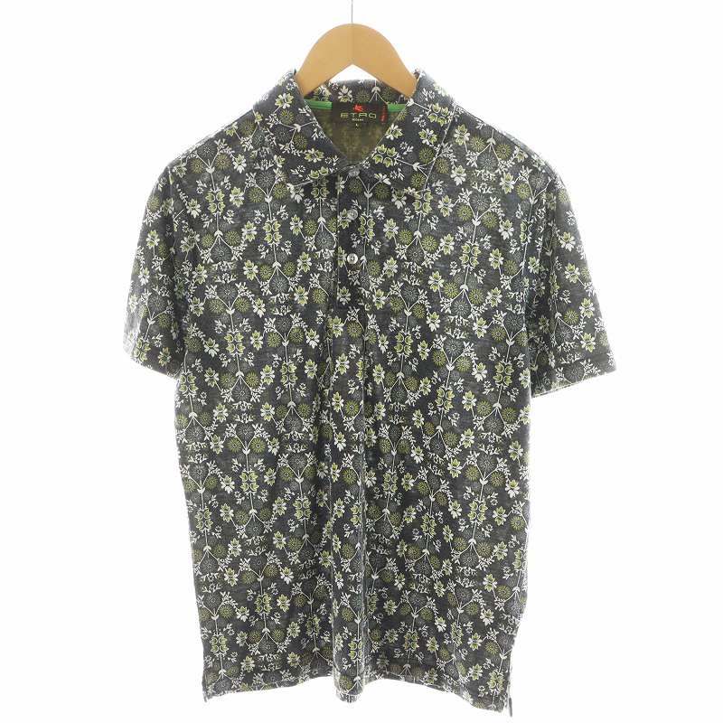 国内発送 ETRO 花柄 半袖ポロシャツ エトロ ETRO ポロシャツ 半袖 花柄 L カーキ /AN10 - メルカリ