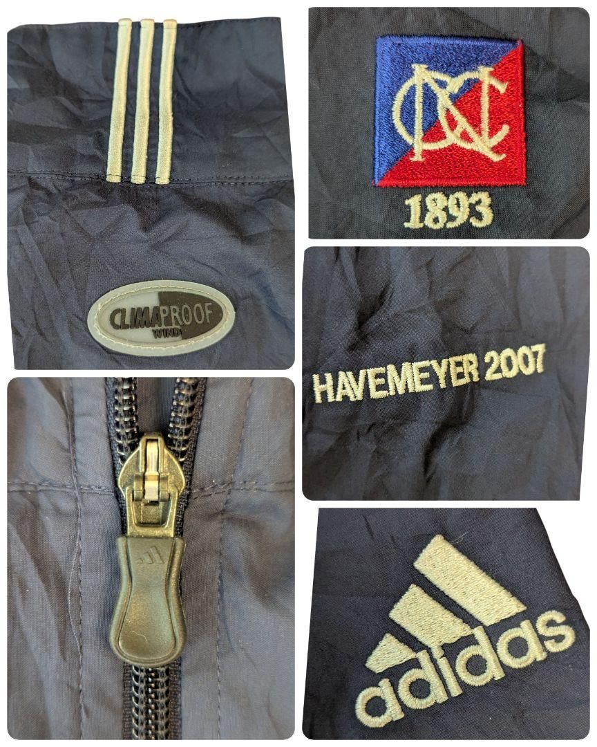 00アディダスゴルフ古着半袖ハーフジッププルオーバー 紺XL ラグラン