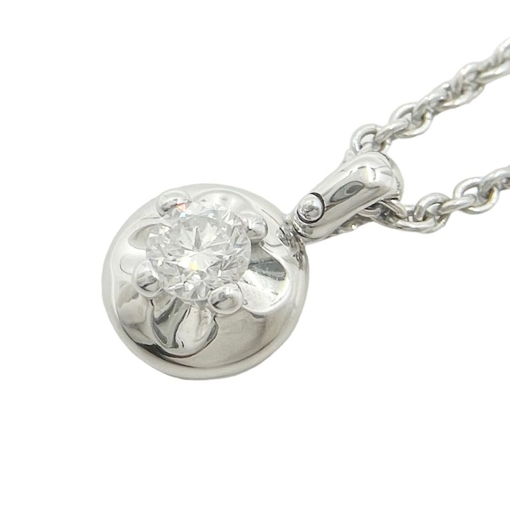 【限定価格】 ブルガリ ネックレス レディース コロナ ペンダント 1Pダイヤ ジュエリー アクセサリー 750 18金 BVLGARI  K18ホワイトゴールド ダイヤモンド 約7.3g 人気【中古品】