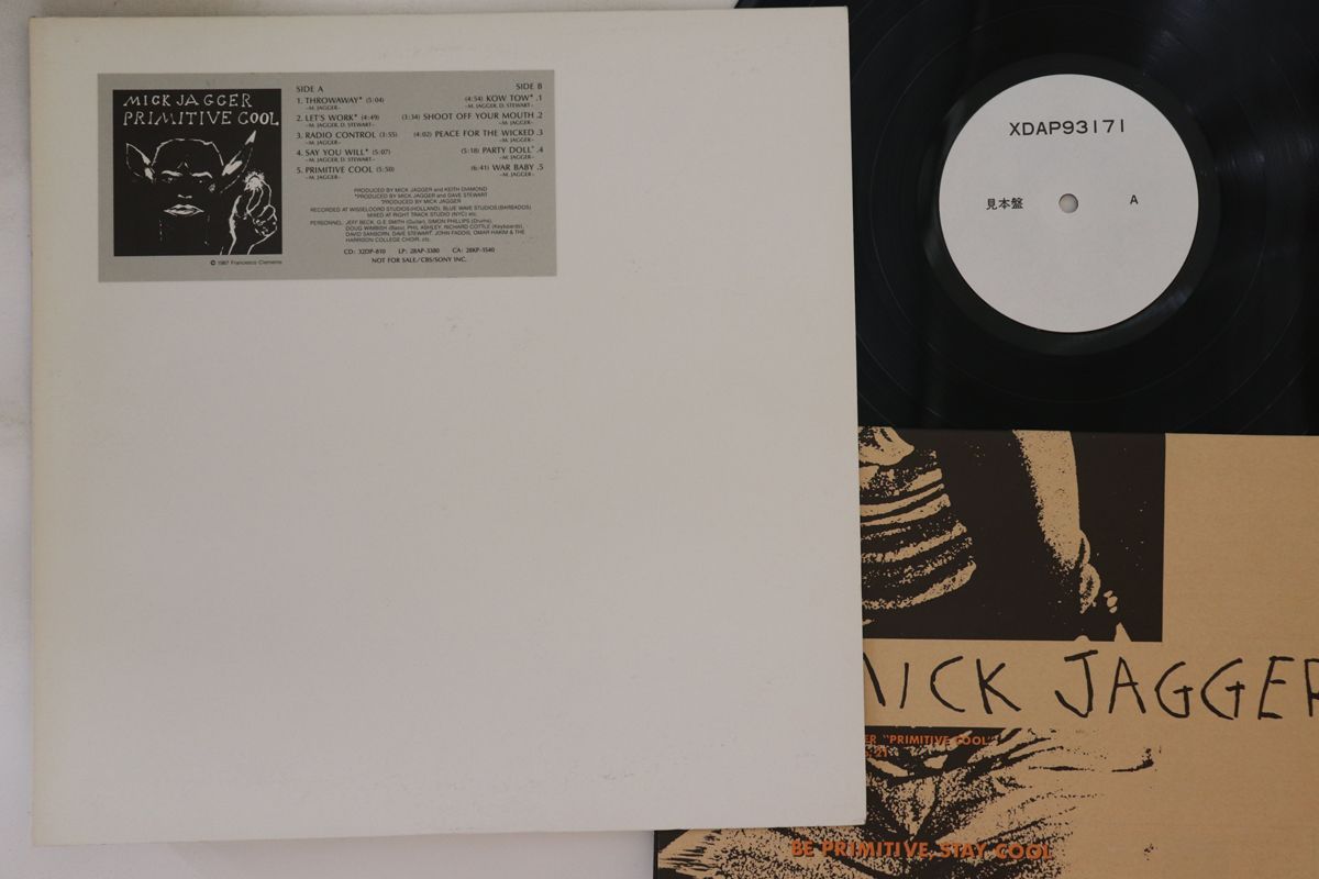 LP Mick Jagger Primitive Cool XDAP93171 CBS SONY プロモ /00260 LP Mick Jagger Primitive Cool XDAP93171 CBS SONY プロモ /00260