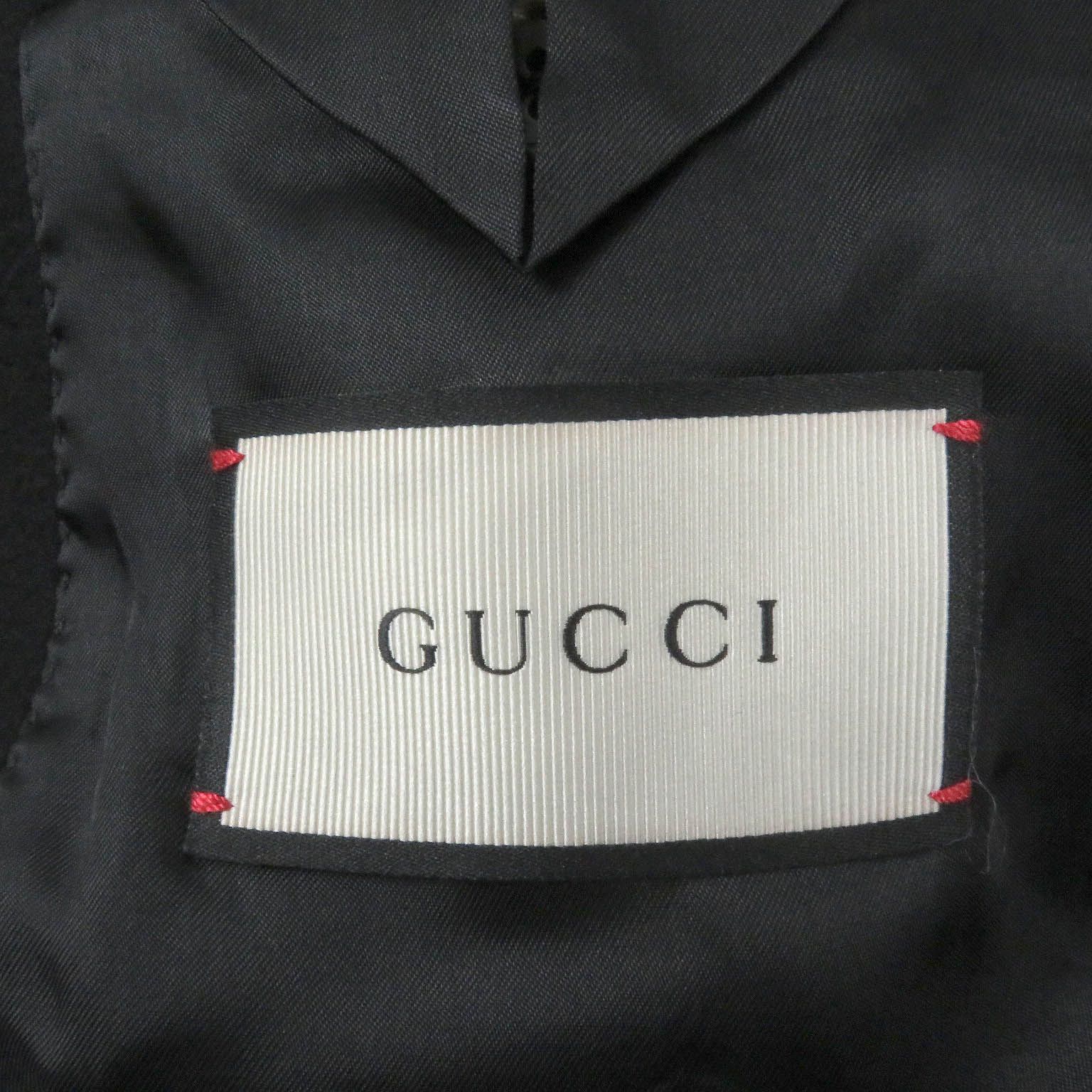 美品□GUCCI グッチ 439365 ウール100% ロゴボタン ロング丈
