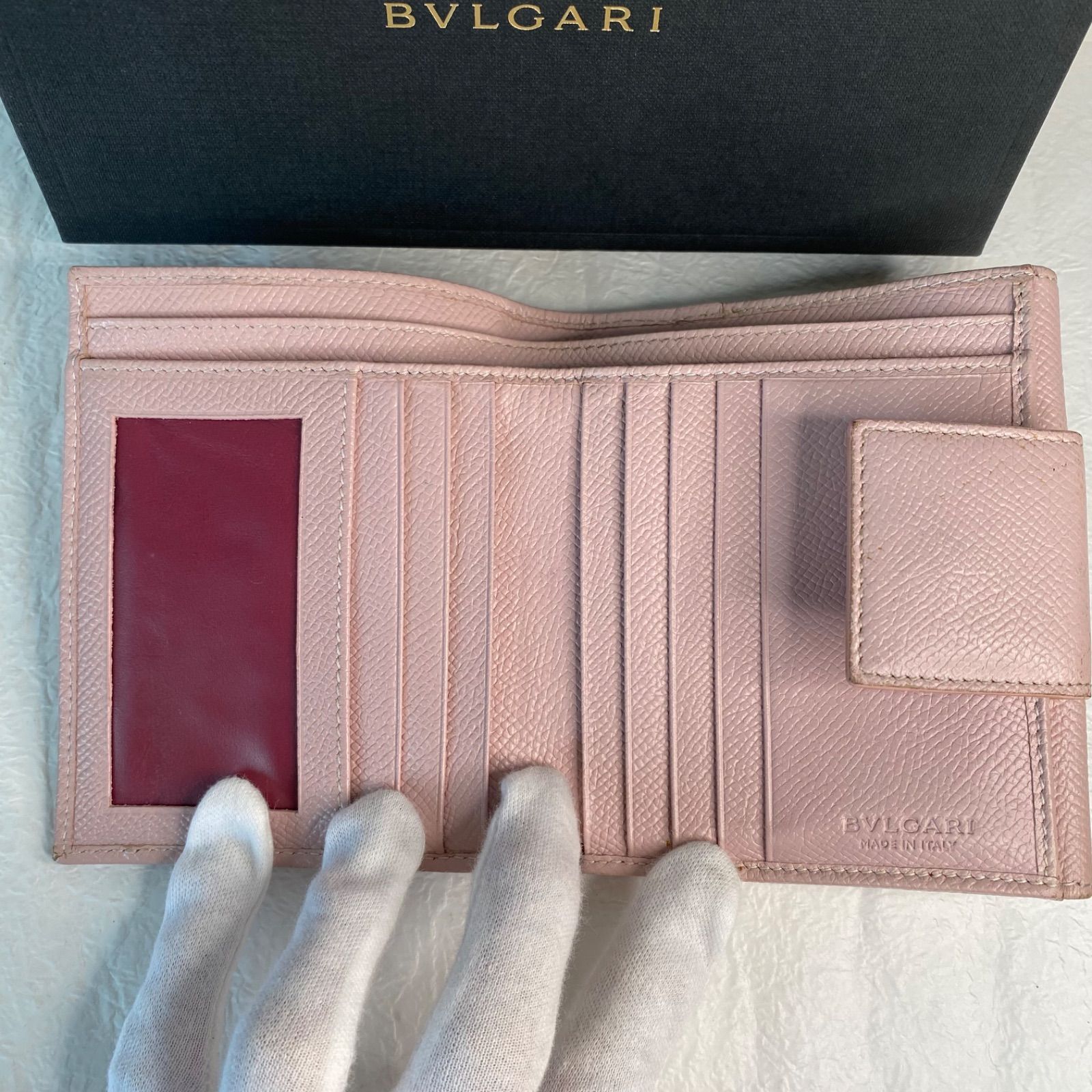 ブルガリ BVLGARI 30411 パスケース付 Wホック 二つ折り 財布