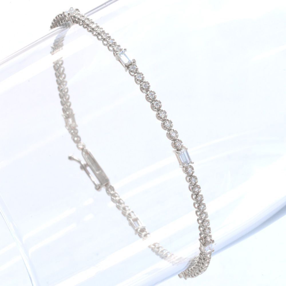 PT900 プラチナ ダイアモンド1CT ブレスレット Pt900 プラチナ 約1.01ct〜1.45ct ブラウンダイヤモンド テニス