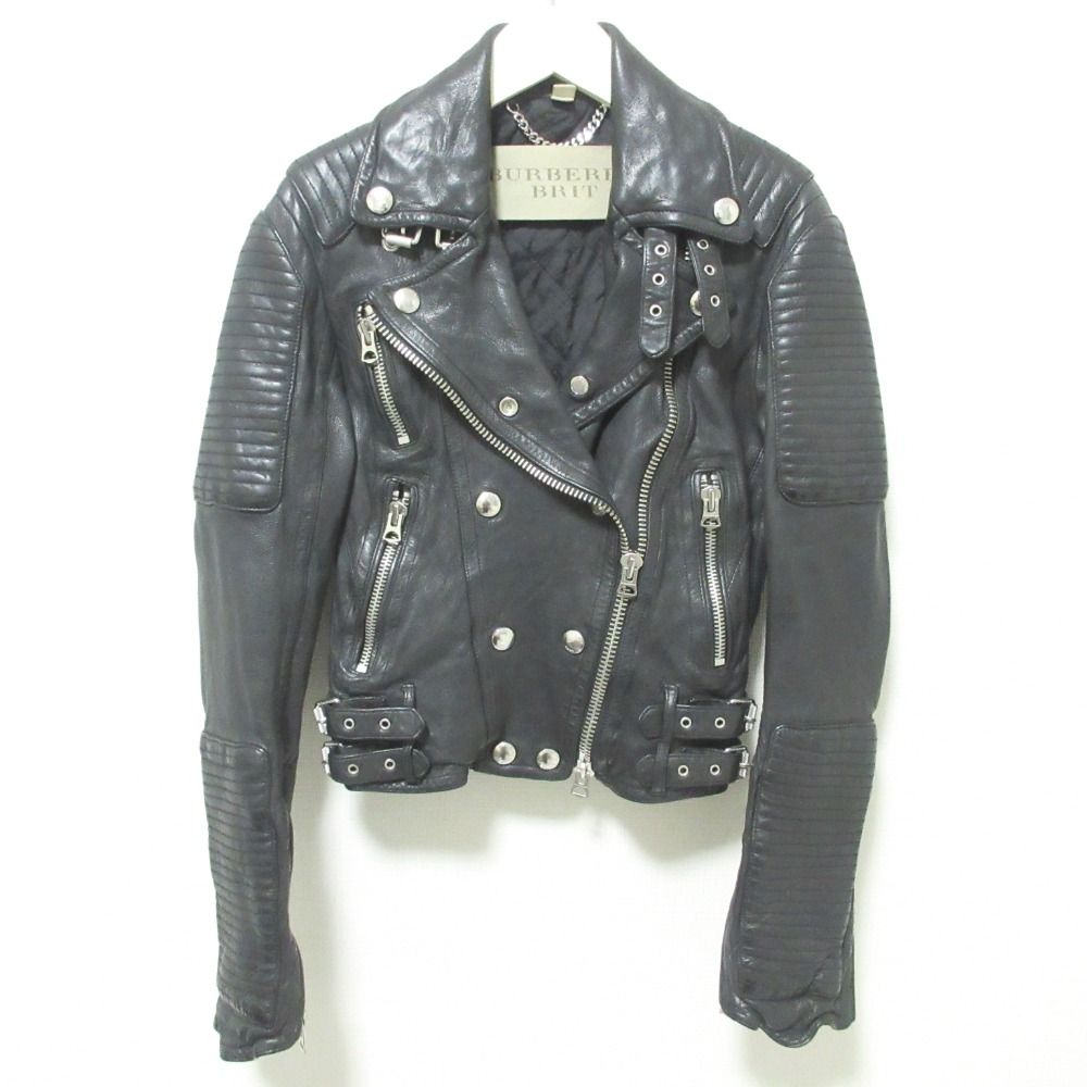 美品 BURBERRY BRIT バーバリーブリット レザー バイカーズ ダブル