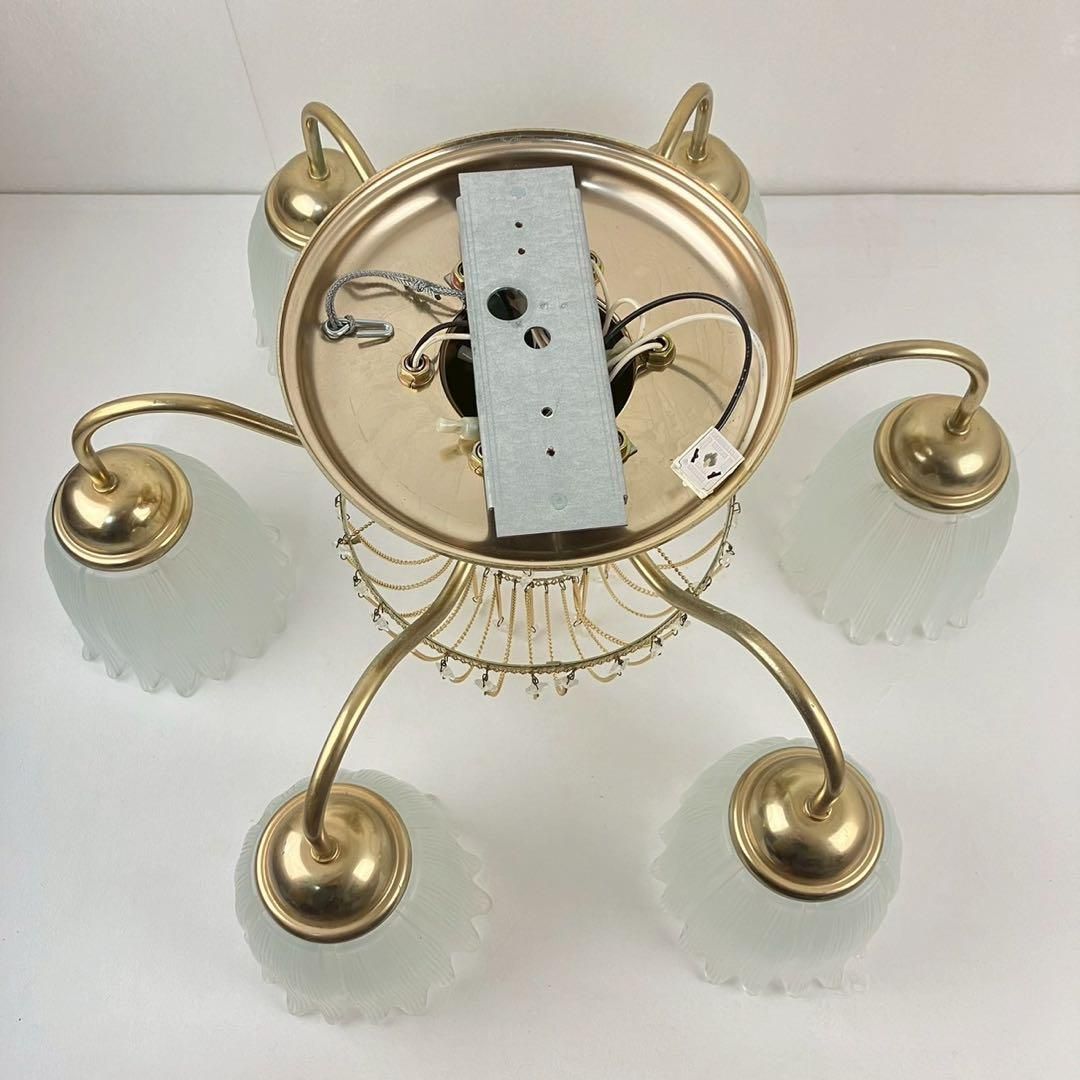 ナショナル 豪華 シャンデリア 7灯 クリスタル レトロ