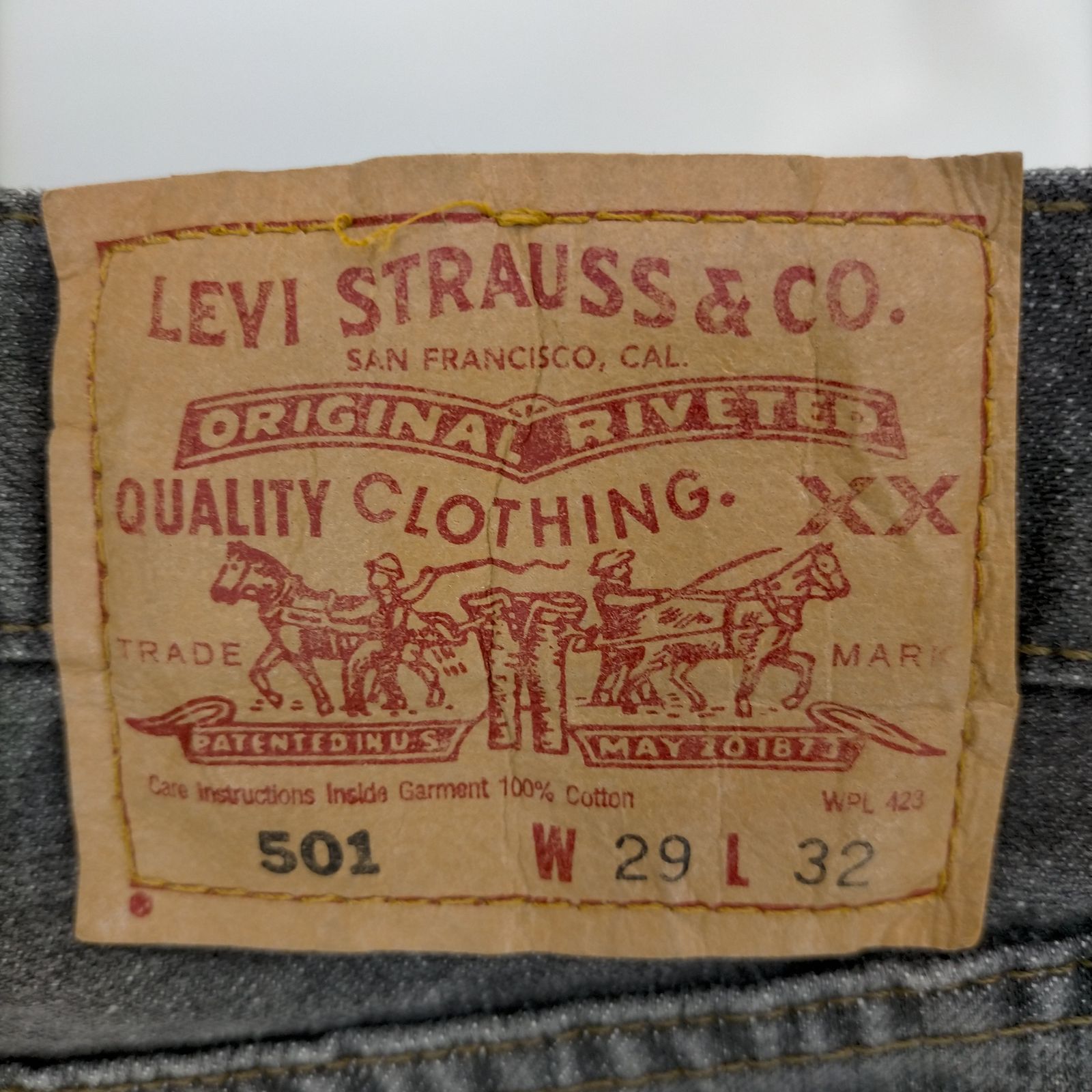 リーバイス Levis ボタン裏359 フィリピン製 501 先染め ブラック