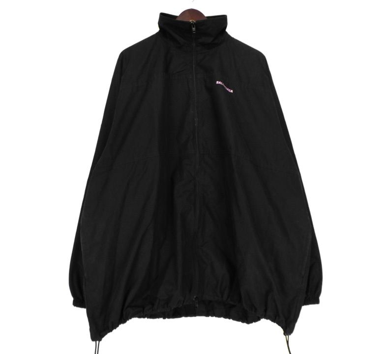 バレンシアガ BALENCIAGA 19AW 571434 TYB18 フロント プリント バック ロゴ 刺繍 オーバーサイズ トラック ジャケット n8665
