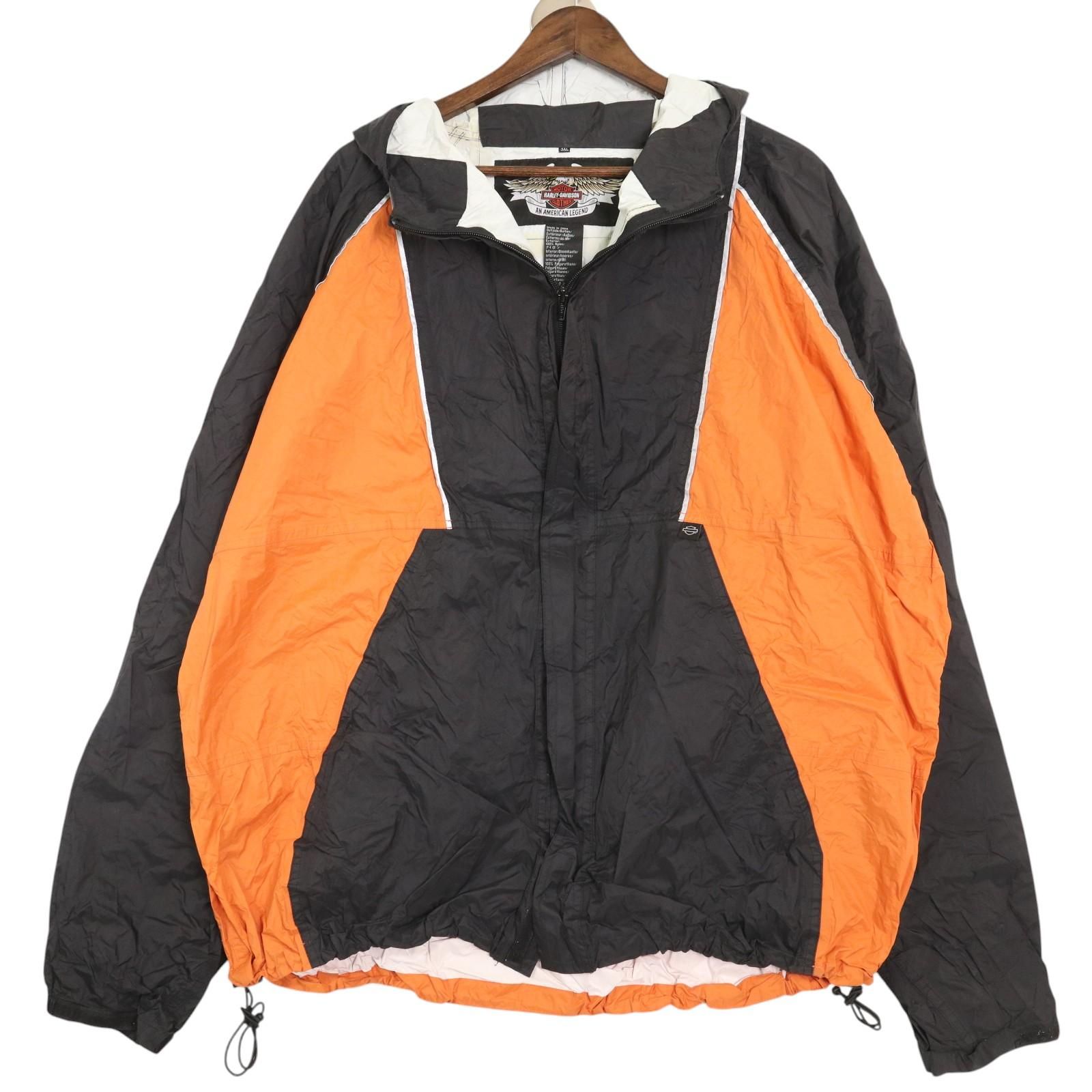 HARLEY DAVIDSON ハーレーダビッドソン ナイロンジャケット 大きいサイズ バイクウェア ブラック (メンズ 3XL) 中古 古着 A3839