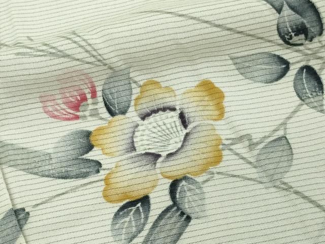 平和屋本店□極上 訪問着 無双 紗×紗 秋草文 芒 手描き 暈