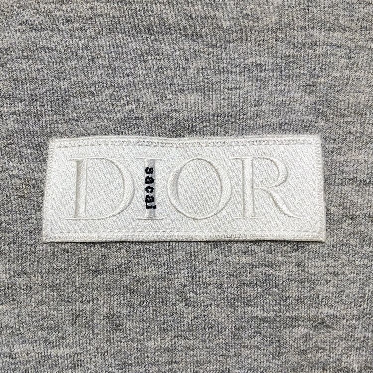 DIOR sacai 21AW ロゴワッペン スウェット ホワイト白Sディオール DIOR sacai 21AW ロゴワッペン スウェット ホワイト白S