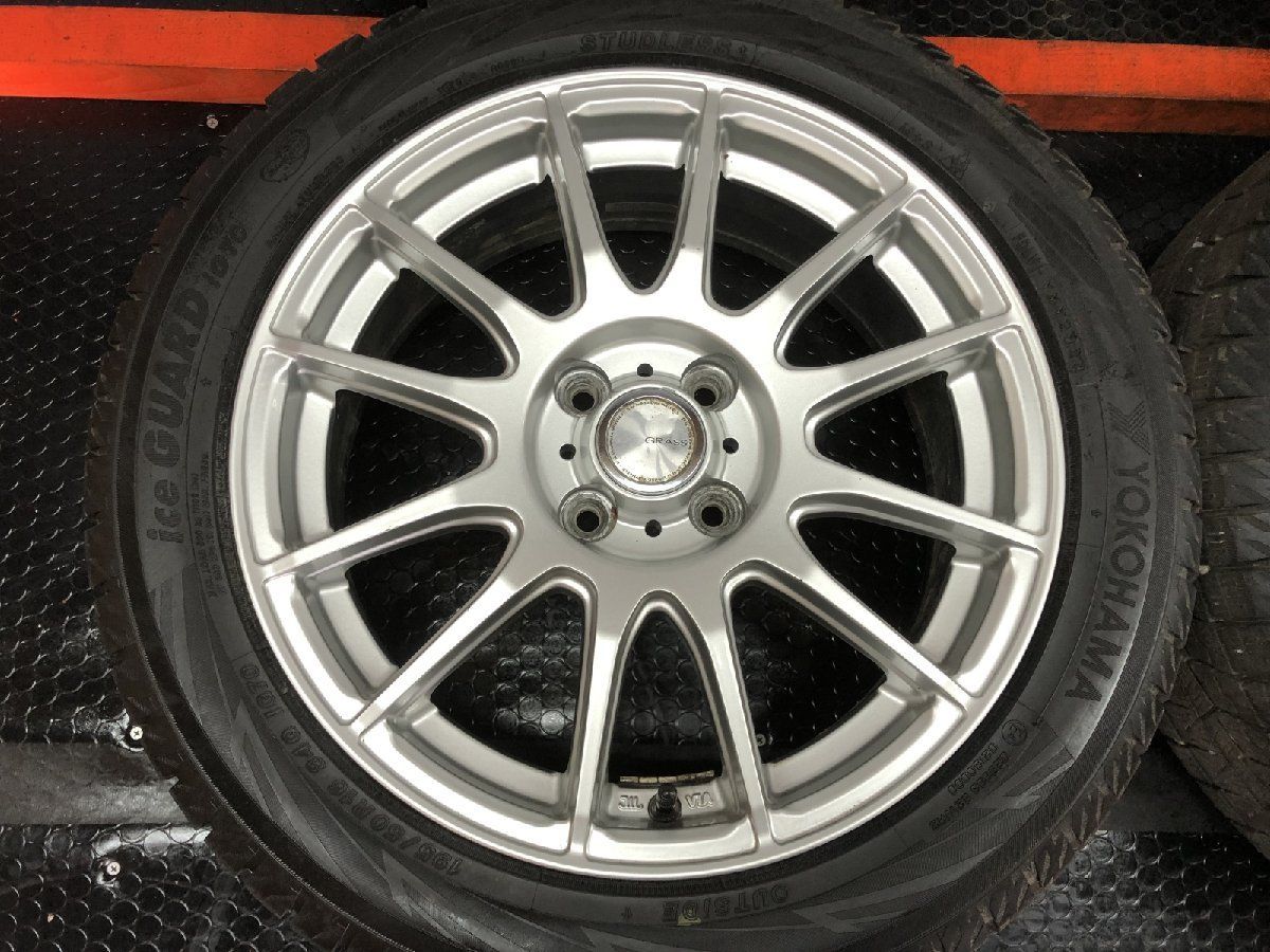 走行短め YOKOHAMA iG70 195 50R16 スタッドレス YFC GRASS グラス 16インチ 6J4HPCD100 42 ロードスター ヴィッツ等 STI025