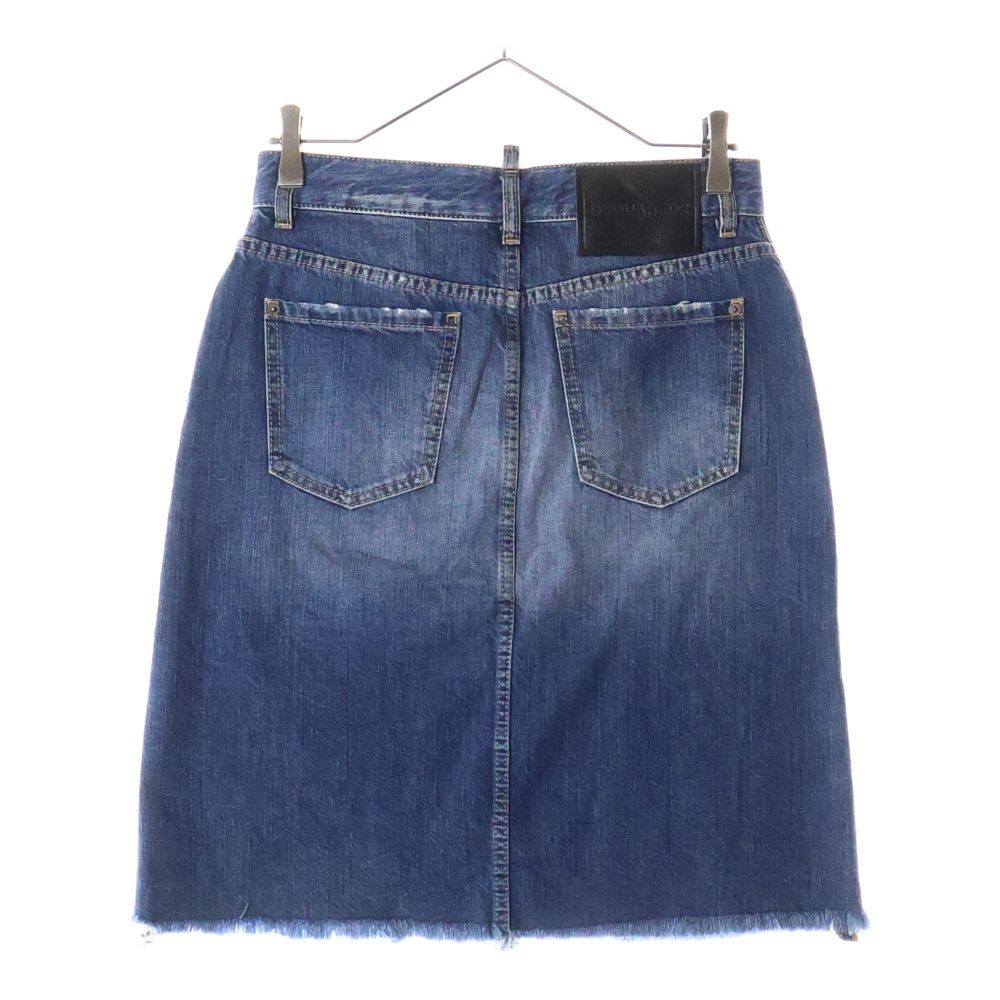 専用 正規品 ディースクエアード レディース ワッペン ダメージ デニムスカート DSQUARED2 (ディースクエアード) 22SS ダメージ加工デニム