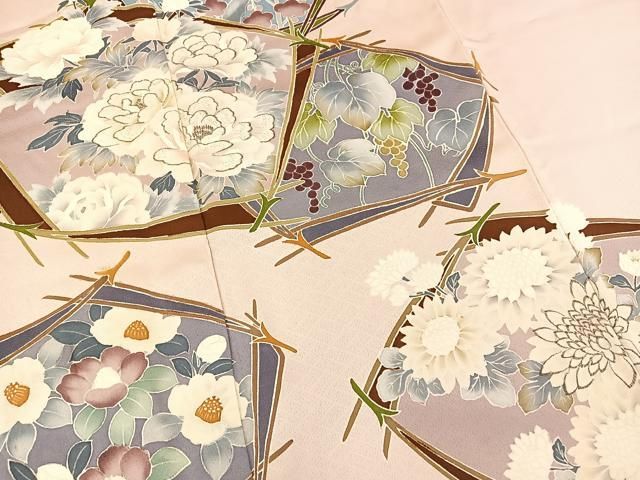 平和屋着物□豪華色留袖 刺繍 草花文 金糸 正絹 逸品 未使用