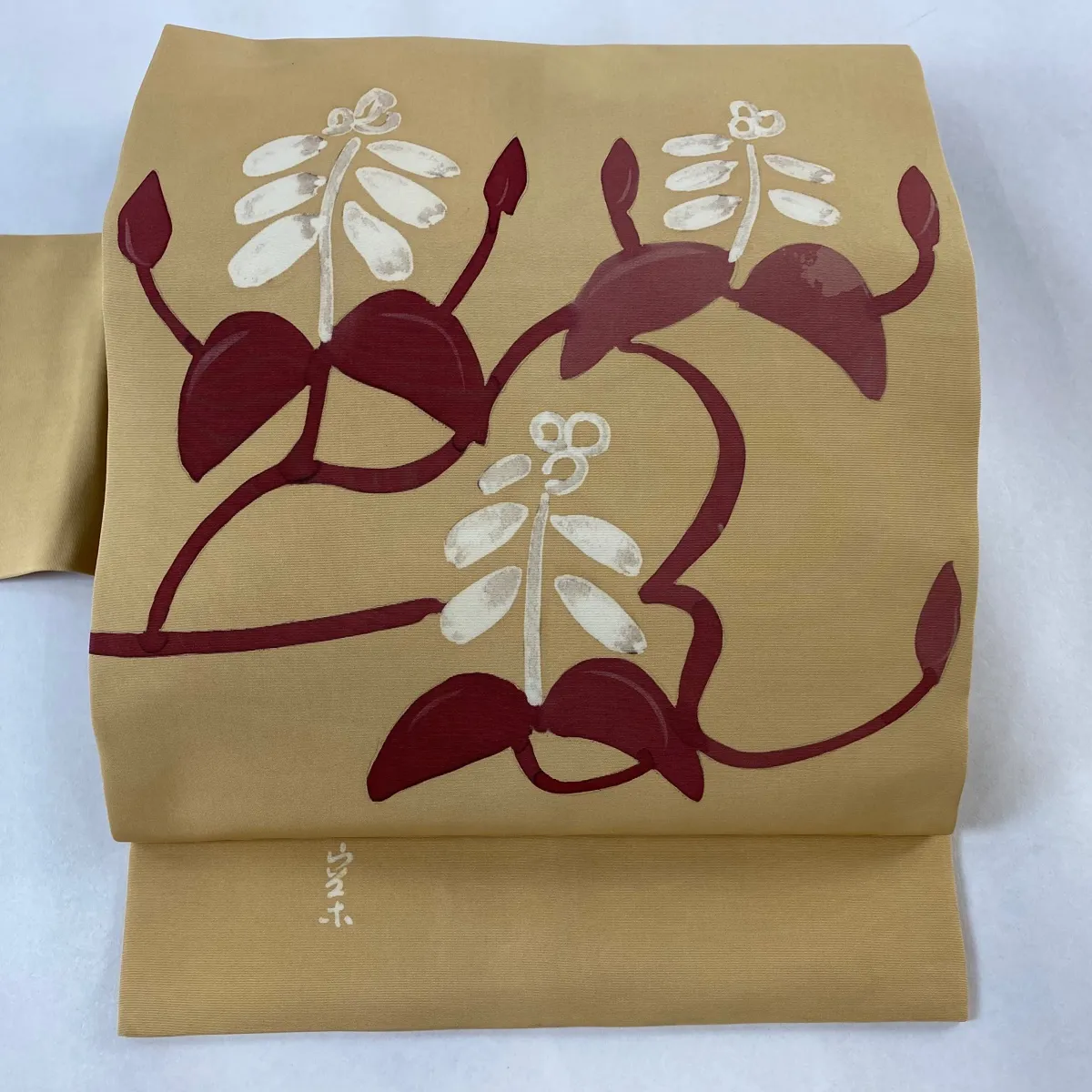 塩瀬名古屋帯　胡蝶蘭　高久空木　高久尚子 お 手頃 価格Fashion - 塩瀬名古屋帯 胡蝶蘭 高久空木 高久尚子