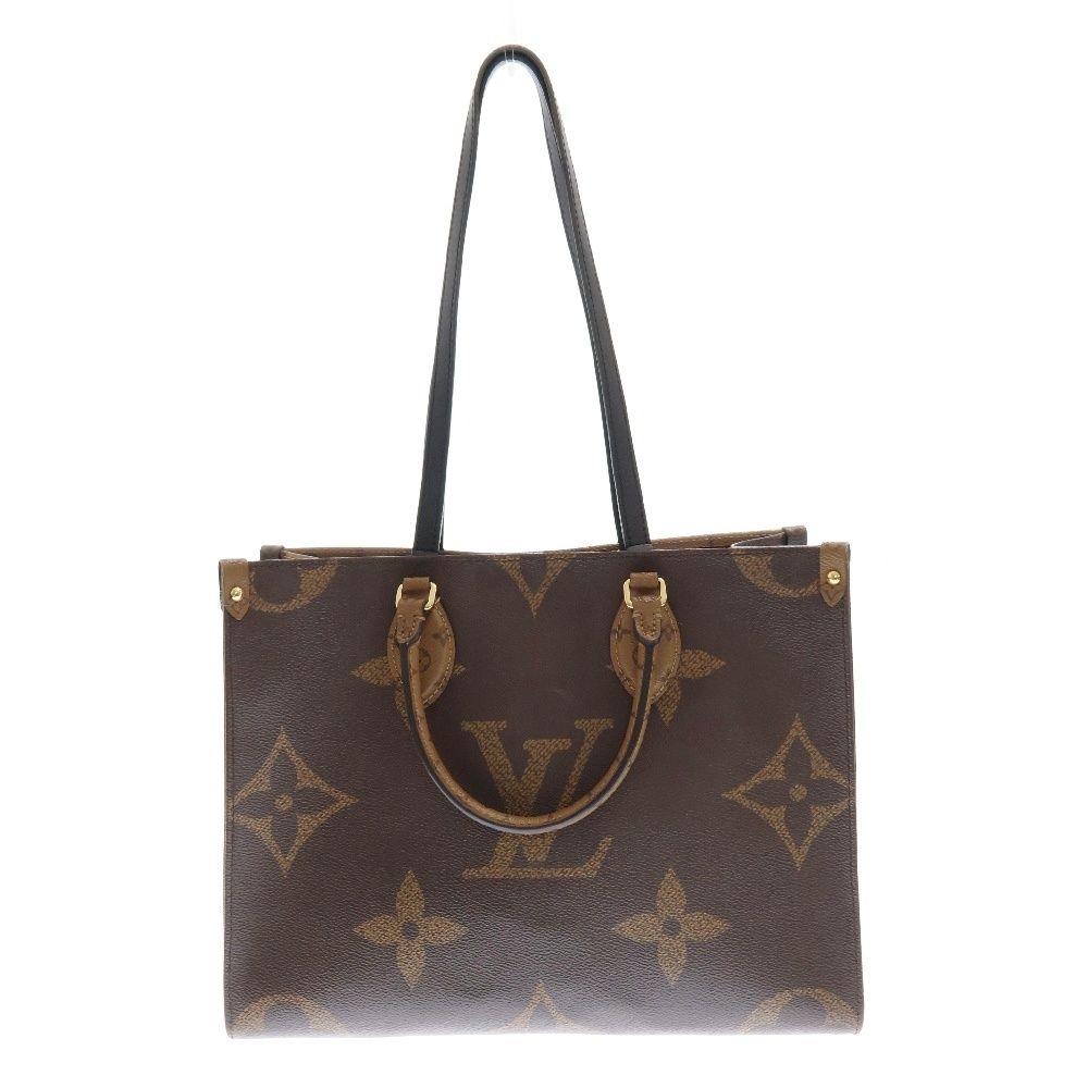 LOUIS VUITTON ルイヴィトン オンザゴーMM ジャイアントモノグラム モノグラムリバース 2WAY レザー トートバッグ ショルダーバッグ ICチップ M45321 ブラウン