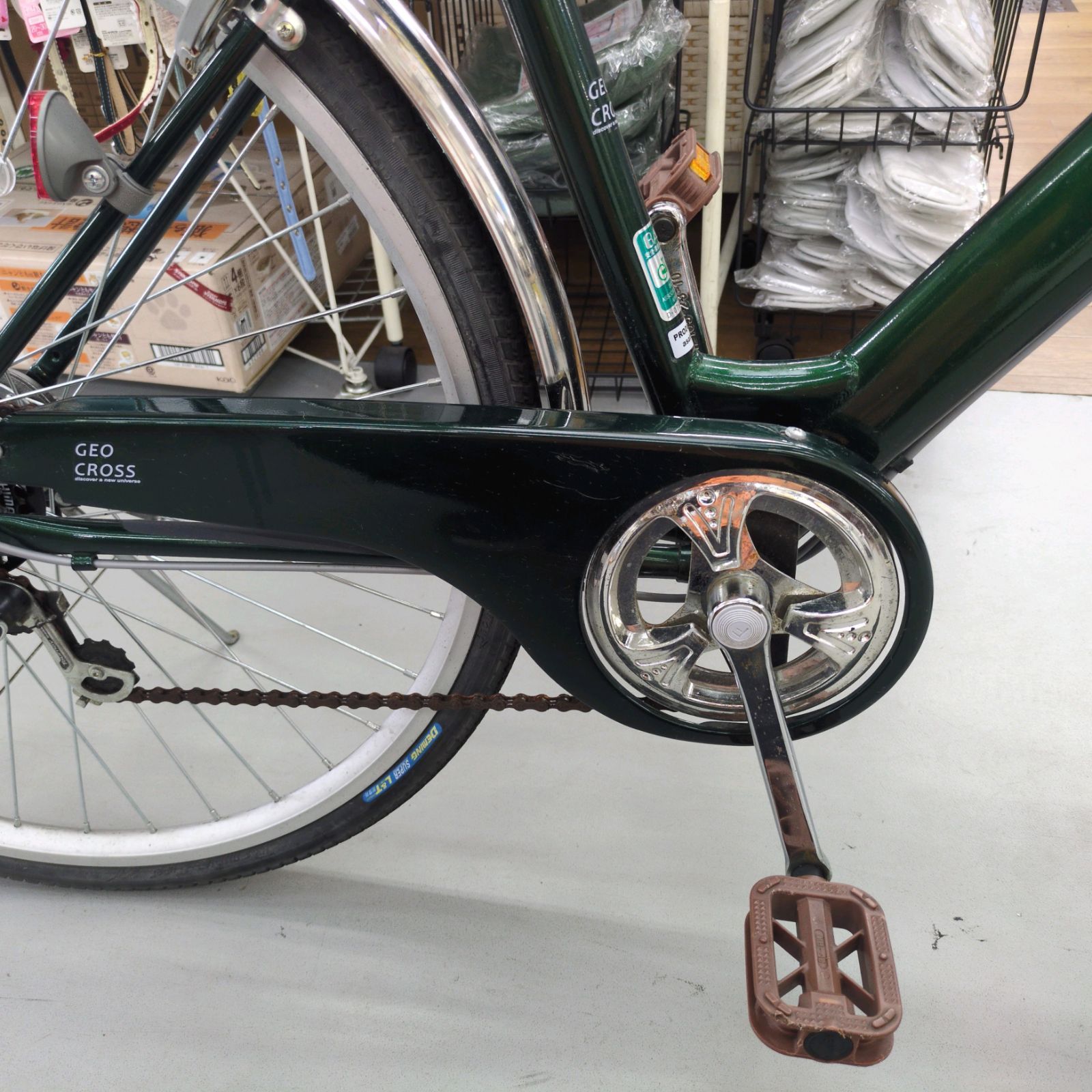 J327 ★多少サビキズ使用感有り★軽快自転車★GEO CROSS★6段★LEDオート★27インチ J327 ☆多少サビキズ使用感有り☆軽快自転車☆GEO CROSS☆6段☆LED