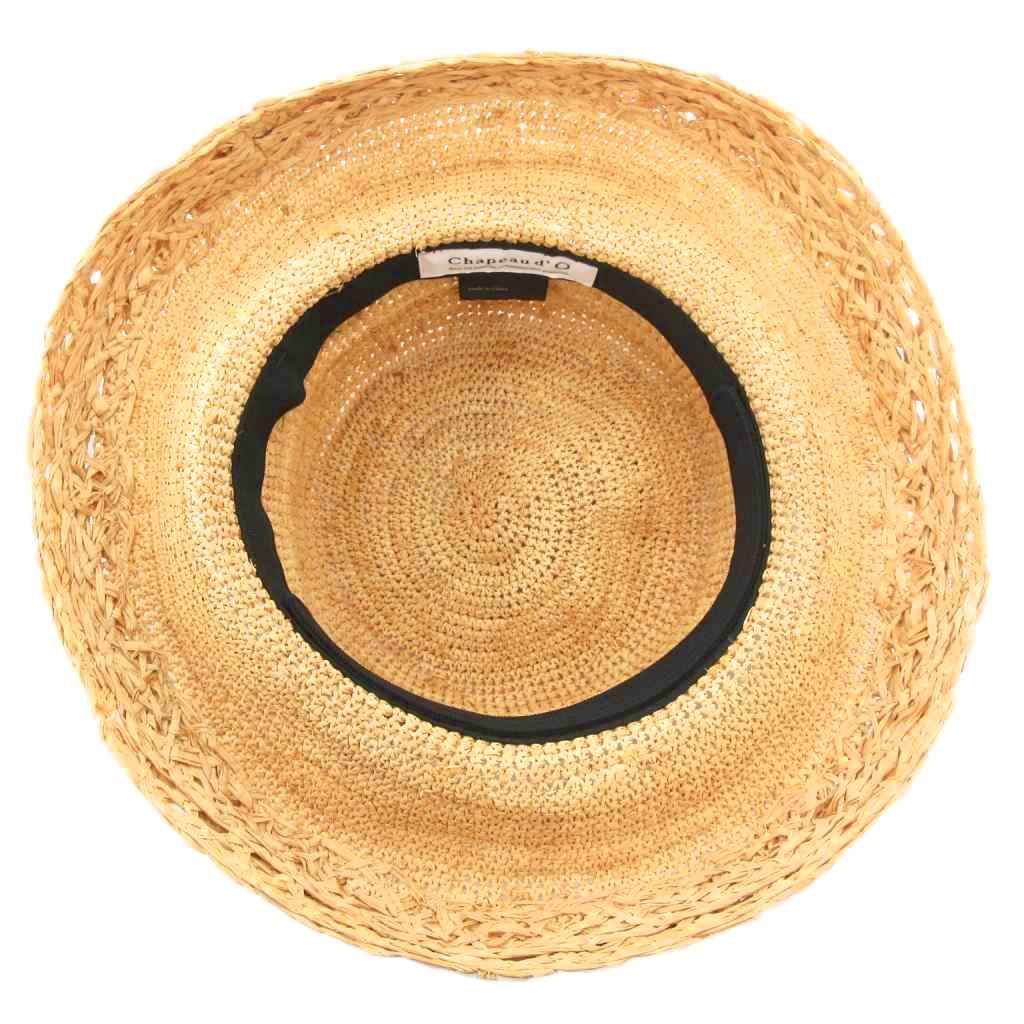 Chapeau d’O シャポードオー 帽子　ストローハット Chapeau d' O StrawBraid Casablanca | 57.5cm(75) BLACK (01