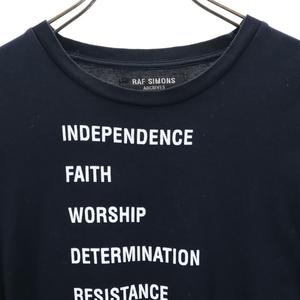 ラフシモンズ プリント 半袖 Tシャツ S ネイビー RAF SIMONS ARCHIVES  