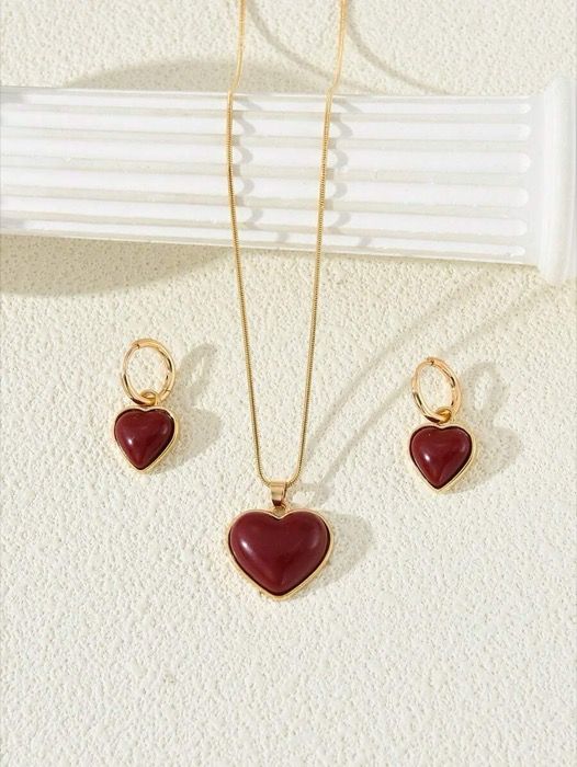 ジュエリー レディース セット ファッショナブルで優雅なレッドハート
