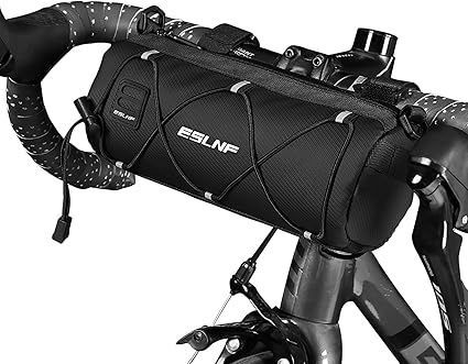 自転車フロントバッグ ハンドルバーバッグ 防水撥水 紐付きシリンダー フレームストレージロールバッグ マウンテンロードバイク 通勤ショルダーバッグ サイクリングアクセサリー